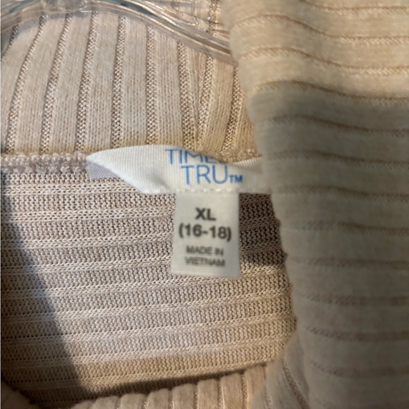 Time and Tru Ribbed Cream Sweater - Picture 2 of 2
